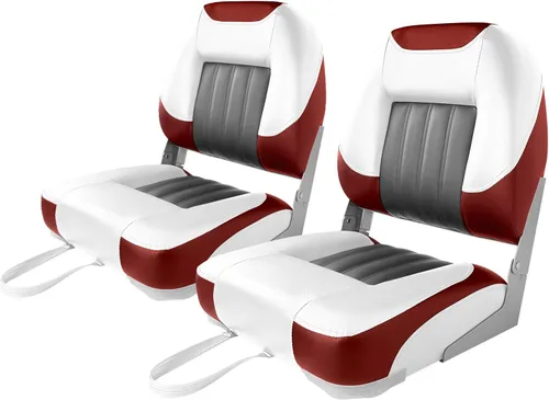 Vista 9 de XGEAR Asiento de barco de lujo con respaldo bajo/alto, asiento plegable para barco de pesca