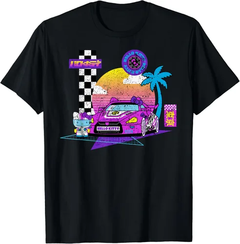 Vista 2 de Hello Kitty Kawaii Tokyo Racer Camiseta, Negro