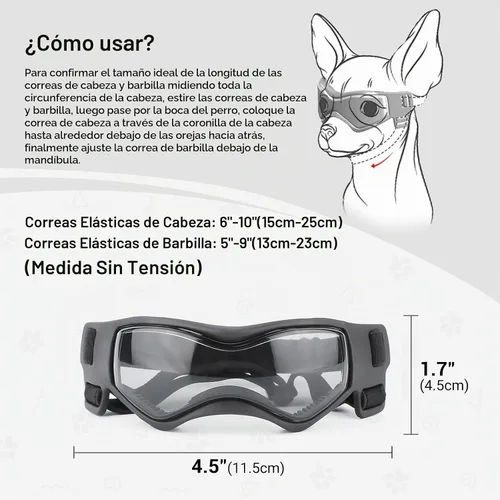 Vista 4 de Gafas para perros de razas pequeñas, lentes de sol para perros pequeños con protección UV, gafas para mascotas al aire libre, para equitación Negro