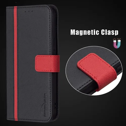 Vista 4 de Funda compatible con Nothing Phone 1, piel sintética, compatible con Nothing Phone One (A063), protección con cierre magnético, funda de cartera