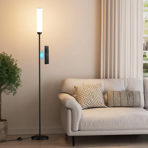 Vista 6 de Juego de 2 lámparas LED de pie con mando a distancia, interruptor de pie, color negro Stepless Adjustable 3000K-6500K Colors,30-100%