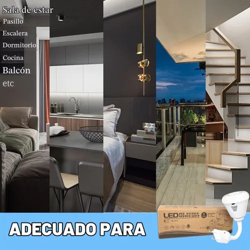 Vista 4 de Luz nocturna enchufable con sensor de movimiento, luz LED con sensor infrarrojo de 6W, luz AC 85-265V PIR sensor infrarrojo detector de movimiento
