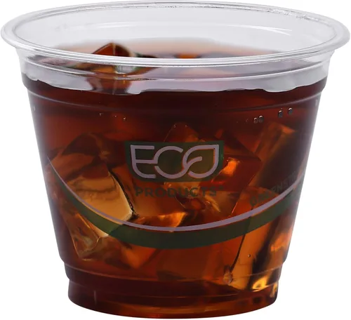 Vista 7 de ECO PRODUCTS GreenStripe - Vasos fríos transparentes de 9 onzas, vasos desechables de ácido poliláctico (PLA) a base de plantas para agua, jugo
