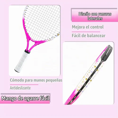 Vista 7 de Senston Kids Tennis Racket Set (17 & 23 Inch) - 1 Pack Junior Tennis Racquet, Lightweight Aluminum Frame, Includes Cover