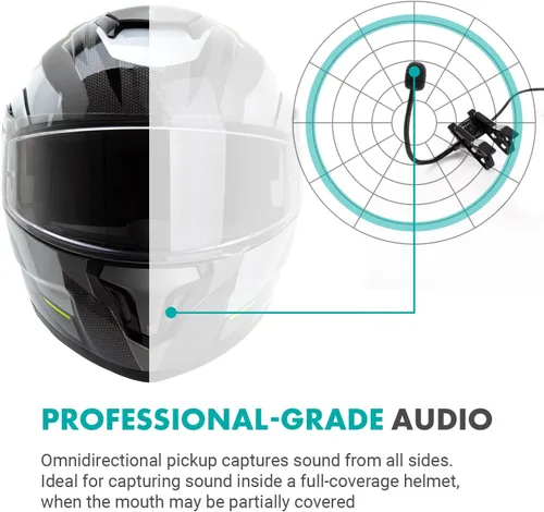 Vista 5 de Movo ACM400 Micrófono omnidireccional de cuello de ganso flexible para Motovlogging, micrófono de casco para cámara de acción Moto Vlog - Micrófono