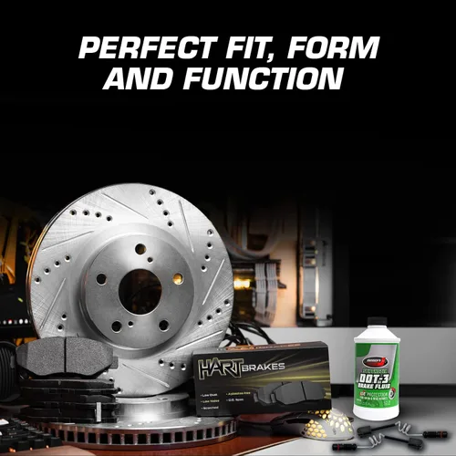 Vista 6 de Hart Brakes Kit de frenos y rotores delanteros Pastillas de freno delanteras Rotores y pastillas de freno Pastillas de freno y rotores