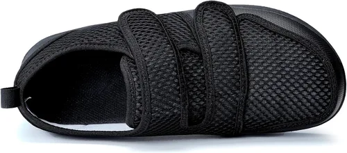 Vista 2 de Sisttke Zapatos para diabéticos para mujeres y hombres, ajustables, para artritis, edema, para casa, pies hinchados, zapatos extra anchos