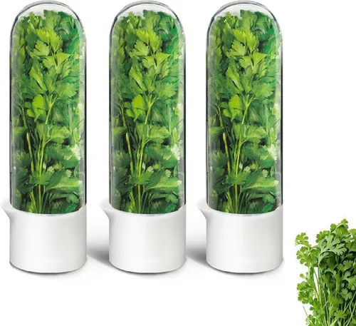Vista 9 de Conservador de hierbas para refrigerador, protector de hierbas para refrigerador, botella de conservación de verduras para cilantro, menta, perejil