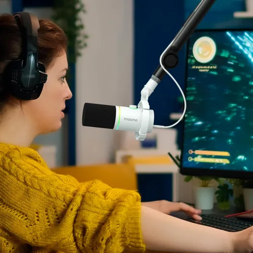 Vista 8 de MAONO Kit de micrófono dinámico PD200X+BA20+XLR-180: paquete de micrófono para podcast Studio Streaming Grabación Vocal PD200X+BA20+XLR-180