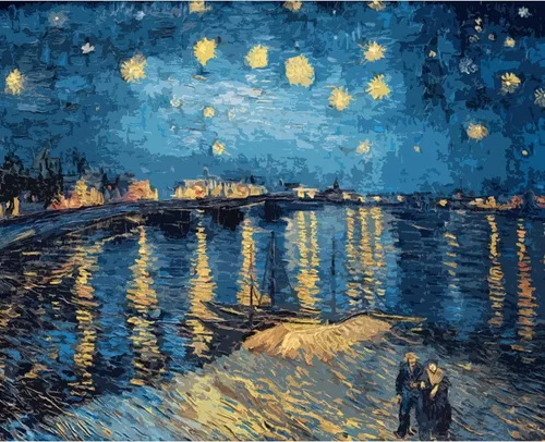 Vista 7 de Serie de Obras Maestras de Vincent Van Gogh Pintura por Números para Adultos de Tucocoo, Kits de Pintura por Números para Adultos DIY