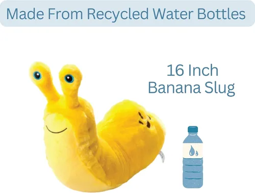 Vista 3 de The Petting Zoo Peluche de Banana Slug, regalos para niños, animales salvajes de la vida silvestre, juguete de peluche de babosa, 16 pulgadas
