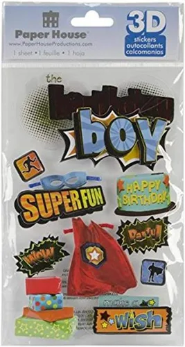Vista 5 de Paper House Productions STDM-152E Pegatinas 3D, Little Boy Scout