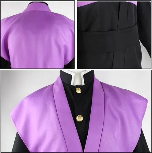 Vista 4 de Shinazugawa Sanemi - Disfraz para cosplay de Shinazugawa Genya, traje de uniforme samurái, kimono de anime, Halloween