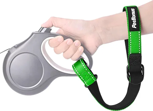 Vista 10 de PetBonus Correa corta para perro, correa de seguridad para correa retráctil para perro, diseño reflectante y mango acolchado suave ajustable, capa