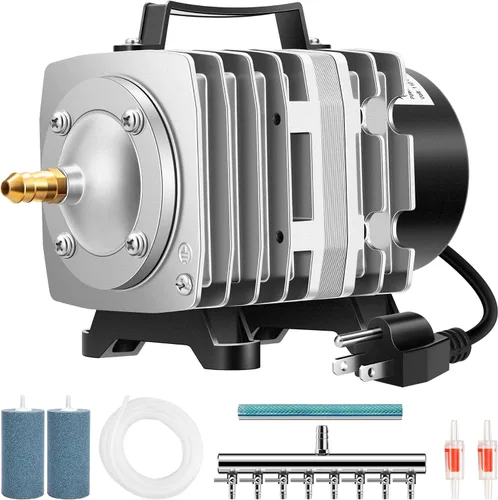 Vista 10 de VIVOSUN Bomba de aire comercial 317GPH 15W 6 salidas 20 L/Min para acuario y sistemas hidropónicos Aireador de estanque de burbujas para acuarios