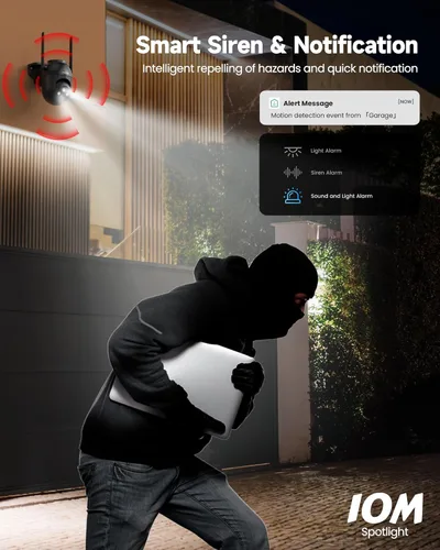 Vista 5 de Paquete de 2 Cámaras de Seguridad Exteriores con Cable: Cámara de 3MP para Seguridad del Hogar Exterior Sistema WiFi 2.4G/5G Homekit Cámara de Video