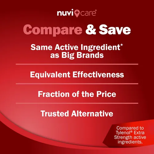 Vista 8 de NUVICARE Acetaminofén 500mg Extra Fuerte Alivio del Dolor - Comparable con Tylenol Extra Fuerte Alivio del Dolor y Reductor de Fiebre - Tabletas