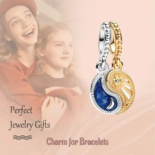 Vista 3 de Annmors Silver Charms for Bracelets S925 Love Heart Mom Birthday Dangle for Women Bracelet & Necklace Pendant