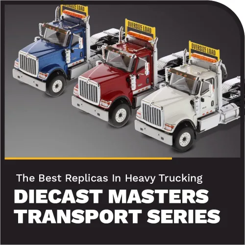 Vista 7 de Diecast Masters Tractor tándem de cabina de día internacional HX520 SFFA escala 1:50 Serie de transporte Modelo rojo 71002