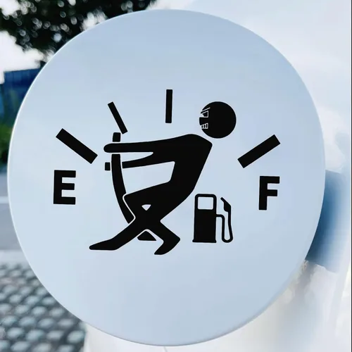 Vista 7 de Cubierta del tanque de combustible Personalidad Funny Fuel Explosion Meter Personalidad Reflectante Pegatinas de coche (negro) Personality Funny