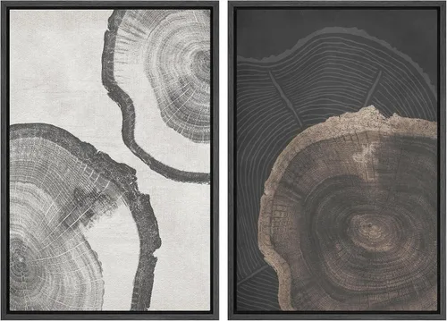 Vista 116 de SIGNWIN Lienzo enmarcado para pared, ilustraciones abstractas texturizadas en tonos beige terrosos, arte moderno, decorativo, contemporáneo
