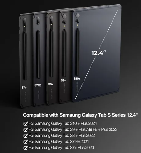 Vista 2 de Dexnor para Samsung Galaxy Tab S10+ Plus/S9+ Plus/S9 FE+ Plus/S8+ Plus/S7+ Plus/S7 FE Funda con Teclado 31.5 cm Flotante Cantilever Magnético