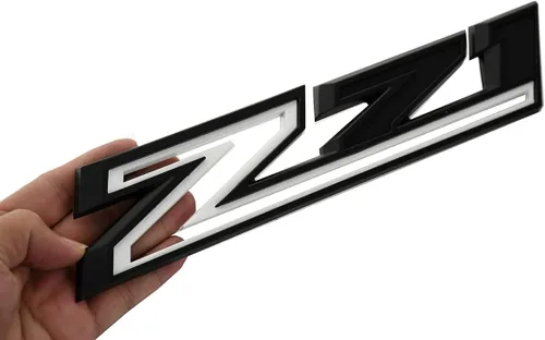 Vista 4 de 2 piezas de repuesto de emblemas Z71 para Silverado 1500 2500 3500 2019-2021 84632695 Placa de identificación OEM (blanco)