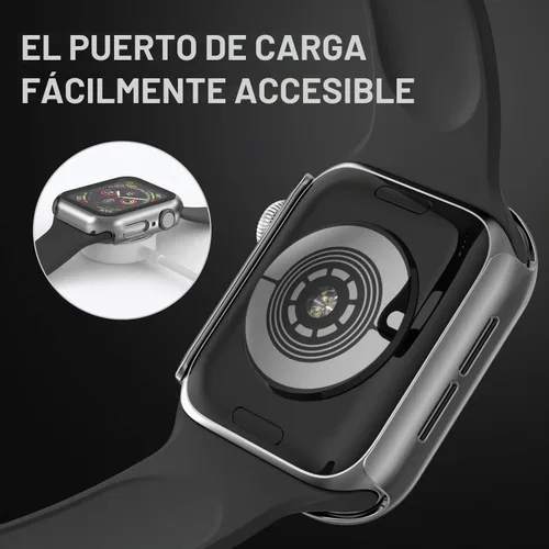 Vista 3 de Adepoy Paquete de 8 fundas con protector de pantalla de vidrio templado compatible con Apple Watch SE3 SE2 SE Series 6/5/4 de 1.575 pulgadas