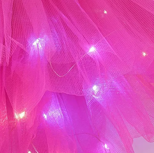 Vista 21 de Faldas de tutú LED para mujer, falda de tul con capas para baile de ballet, faldas iluminadas para disfraz de fiesta
