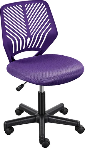 Vista 11 de Topeakmart Silla de oficina sin brazos, silla de estudio de computadora giratoria ajustable de malla para espacios pequeños, color negro