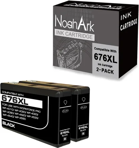 Vista 8 de NoahArk Paquete de 1 cartucho de tinta remanufacturado 676XL para 676XL 676 T676XL120 de alto rendimiento para fuerza laboral WP-4020 WP-4530