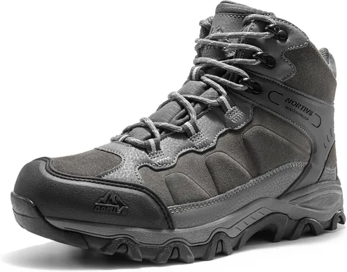 Vista 8 de NORTIV 8 - Botas de senderismo impermeables para hombre, zapatos de montañismo ligeros para exteriores