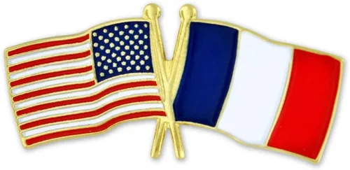 Vista 47 de PinMart Pin de solapa esmaltado con bandera de la amistad cruzada de Estados Unidos y el mundo