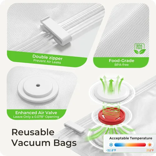 Vista 5 de Sellador al vacío para alimentos: 30 bolsas selladoras al vacío