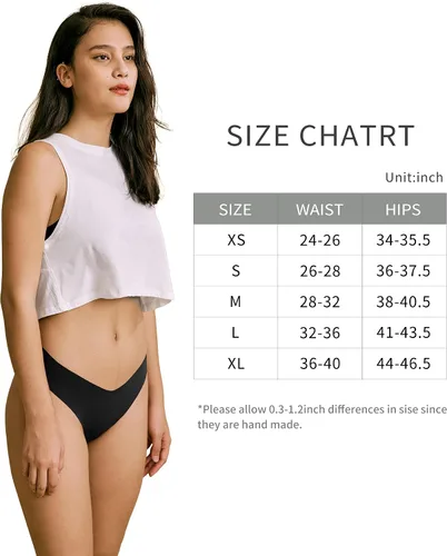 Vista 6 de SHARICCA Ropa interior invisible sin costuras para mujer, tanga, suave, paquete múltiple