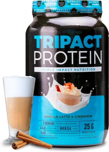 Vista 12 de Nutrology TRIPACT Proteína en polvo – Batido de reemplazo de comidas 7 en 1 con proteína de suero en polvo alimentado con hierba, guisante, arroz