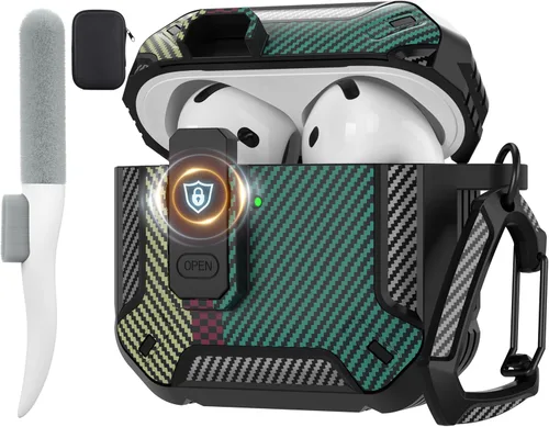 Vista 12 de Maxjoy Funda para AirPods Pro 3 2025, MagSafe compatible con bloqueo automático, funda protectora a prueba de golpes con soporte para teléfono