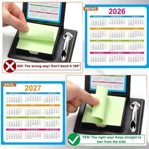 Vista 6 de Tenceur 10 piezas de regalos de agradecimiento a los empleados a granel, soporte de notas adhesivas de cuero sintético con tarjetas, accesorio