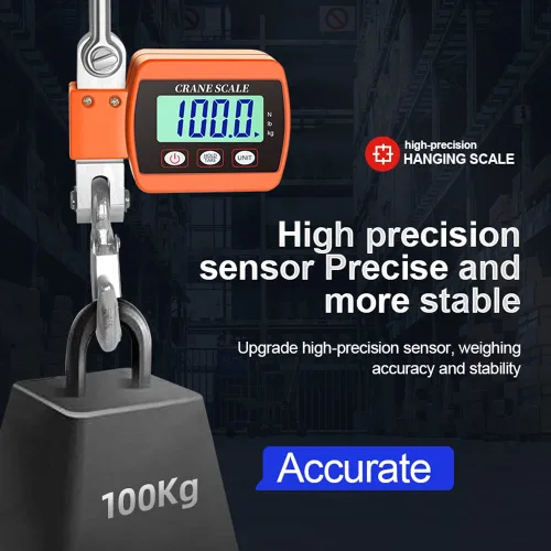 Vista 3 de Hancaner - Escala colgante digital para grúa de 1000 libras, báscula de grúa resistente de 1,102.3 lbs con retroiluminación LCD con 3