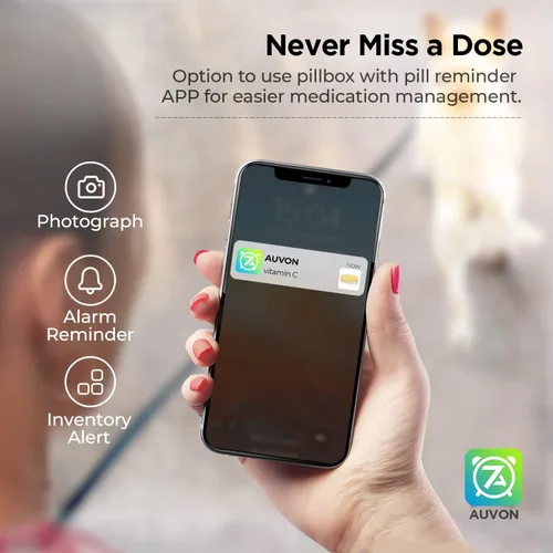 Vista 8 de AUVON - Pastillero 2 veces al día, organizador semanal de píldoras AM PM con 7 estuches diarios para vitaminas, medicamentos, medicinas y suplementos