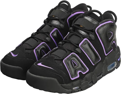 Vista 9 de Nike Air More Uptempo tenis de piel blancasnegras para hombre
