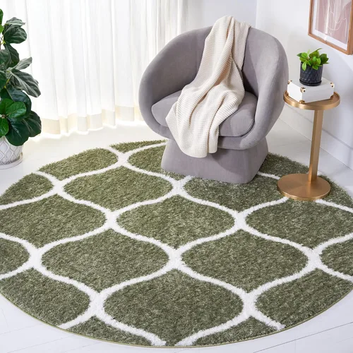 Vista 44 de SAFAVIEH Tahoe Shag Collection - Alfombra para pasillo, 2 x 9 pies, color beige y blanco, diseño de enrejado, no desprende pelusa y de fácil