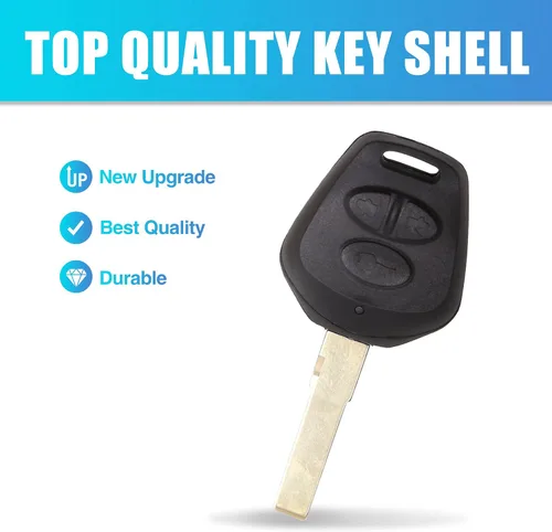 Vista 2 de uxcell Nuevo 3 botones sin cortar insertar llavero control remoto caso Shell reemplazo para Porsche Cayenne 911 996 Boxster S 986