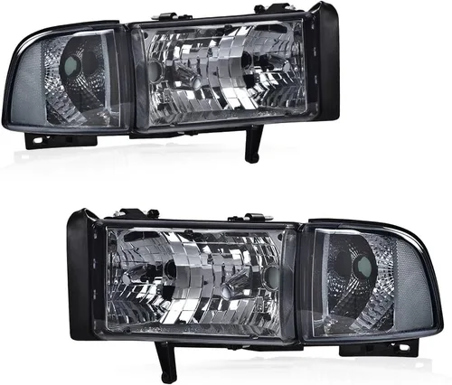 Vista 14 de PIT66 Conjunto de faros LED para Dodge Ram 1500 2500 3500 1994-2002 Reflector ámbar con carcasa negra