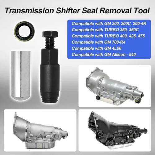 Vista 3 de Removedor/instalador de sellos de cambio de transmisión, compatible con GM 200, 200C, 200-4R TURBO 350, 350C TURBO 400, 425, 475 GM 700-R4 GM 4L60