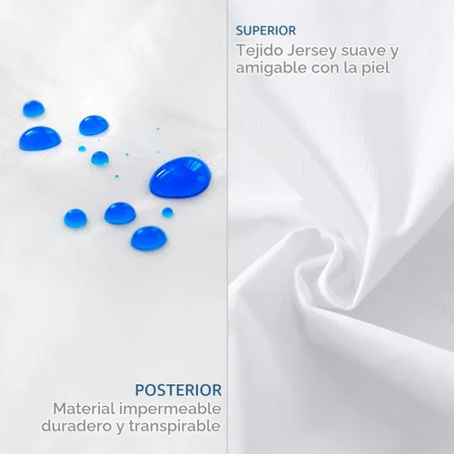 Vista 3 de Moonsea Paquete de 2 protectores de almohada impermeables con cremallera, tamaño estándar de 20 x 26 pulgadas, fundas de almohada, funda