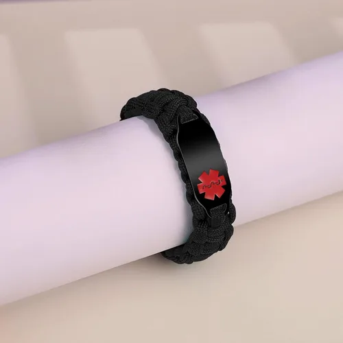 Vista 5 de Pulseras de identificación médica para mujeres y hombres personalizadas, pulseras de alerta médica con grabado personalizado gratuito para mujeres