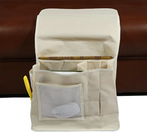 Vista 2 de Elonglin Organizador de almacenamiento para colgar en la mesita de noche, Oxford 600D, organizador de almacenamiento de 32 x 14 x 25, organizador