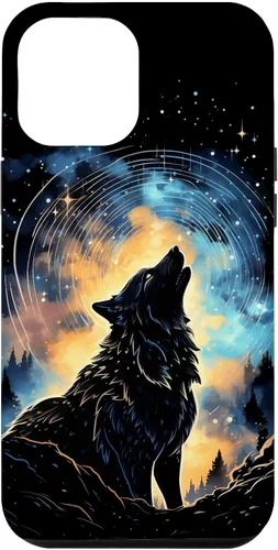 Vista 26 de Howling Wolf Space Galaxy Stars Wolves Animal Case for iPhone 17