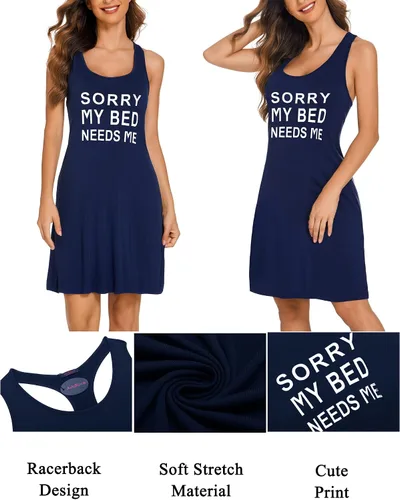 Vista 4 de Avidlove Camisón sin mangas para mujer, camiseta de dormir con espalda cruzada, sin mangas, ropa de dormir